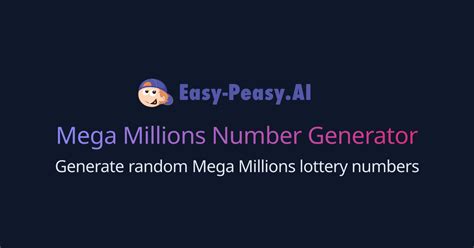 mega millions number generator|Random Number Generator .